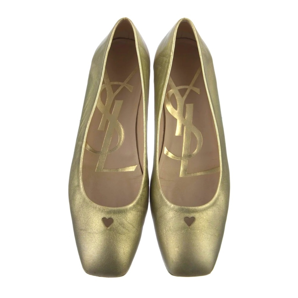📍SOLD📍 YSL Ballerine Gold Flats